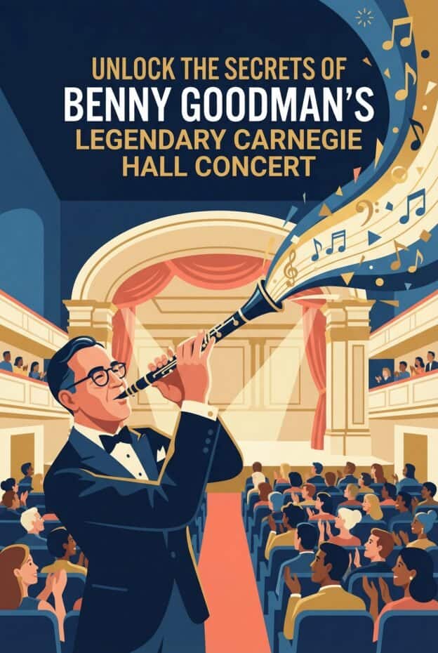 Benny Goodman Carnegie Hall Concert: Setlist, Sound, and Lasting Impact 1 A musician in a tuxedo plays clarinet at a concert hall with an audience watching.