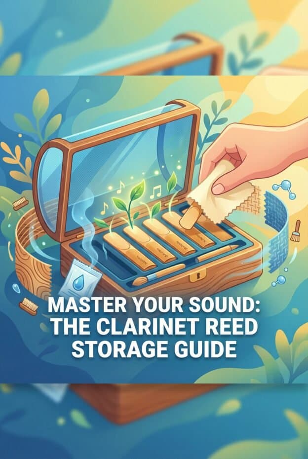 Clarinet Reed Storage Case Guide: Materials, Humidity, Capacity and Care 1 Optimized for clarinet, reed storage, musical accessories, eco-friendly, musical instrument organization.