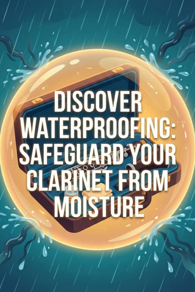 Durable waterproofing spray for musical instruments, safeguarding clarinets from moisture damage and weather elements.