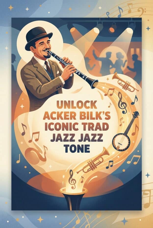 Acker Bilk: Trad Jazz Clarinet Icon, Tone, and Technique 1 Historical jazz band performer playing clarinet at a vibrant music event, capturing classic jazz style and lively atmosphere.