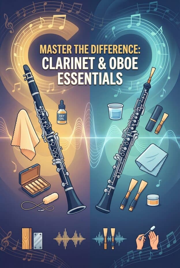 Clarinet vs Oboe Differences: Construction, Sound, Reeds & Care 1 High-quality clarinet and oboe accessories, repair tools, and essentials for musicians. Exclusive guidance by Martin Freres Company for woodwind instrument care and maintenance.