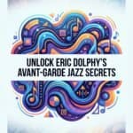 Eric Dolphy Clarinet Jazz: Style, Techniques & Bass Clarinet Legacy Vibrant abstract jazz music artwork featuring colorful notes and flowing waves, emphasizing the musical secrets of Eric Dolphy and avant-garde jazz.