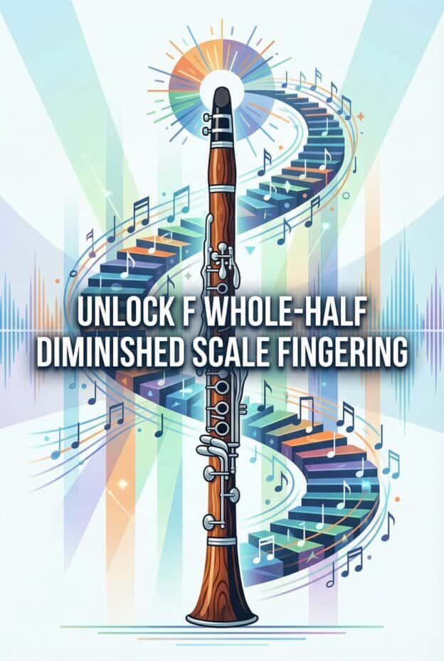 An antique reed organ with intricate woodwork and metal pipes, surrounded by vibrant musical notes and artwork illustrating a musical journey, highlighting historic musical instrument craftsmanship from Martin Freres.