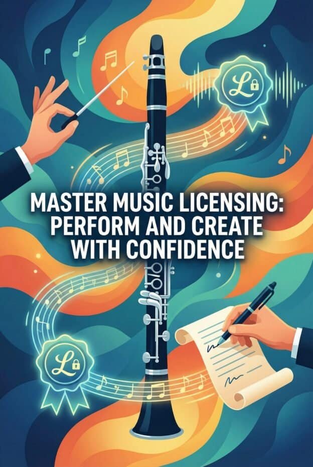 Versatile alt text emphasizing music licensing, mastery, and performance confidence.