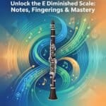 E Half-Whole Diminished Scale on Clarinet: Notes, Fingerings & Use High-quality clarinet instrument with focus on mastering notes, fingerings, and music theory for advanced performers. Perfect for musicians looking to improve their wind instrument skills.
