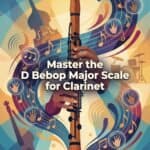 D Bebop Major Scale on Clarinet: Notes, Fingerings, Practice & Usage High-quality image showcasing the clarinet and musical elements, ideal for promoting clarinet lessons or music education resources on Martin Freres Company website.