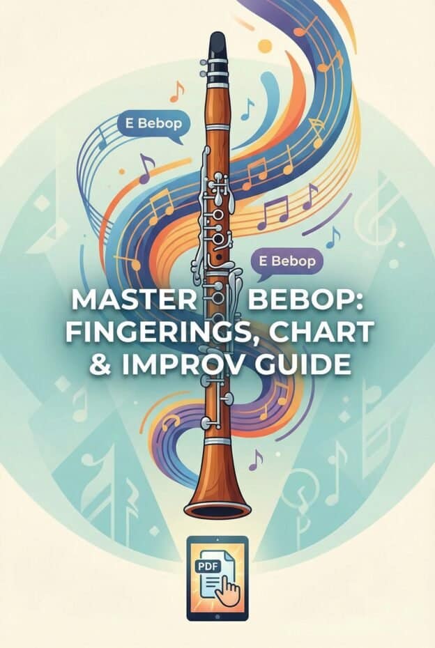 High-quality master bebop fingering chart and improv guide for saxophone players to enhance jazz improvisation skills.