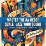 A# Bebop Major Scale for Clarinet: Notes, Fingerings & Jazz Uses Dynamic jazz illustration featuring a saxophone player and musical notes emphasizing jazz scales and sound mastery.