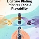 Clarinet Ligature Plating: Tone, Maintenance & Playability Guide High-quality flute with silvery finish and detailed craftsmanship, showcasing expert manufacturing techniques and premium materials used in artistic musical instrument production.