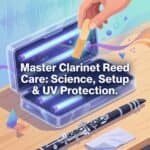 Clarinet Reed Storage Case with UV Protection: Science, Setup & Care Clarinet reed care, cleaning, UV protection, and setup tips for musicians. Expert advice on maintaining clarinet reeds for optimal sound quality and longevity.