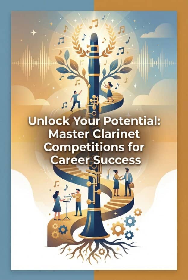Clarinet Competitions: Complete Guide to Events, Preparation, and Career Impact 1 A vibrant illustration highlighting mastery in clarinet playing, symbolizing skill development, music competitions, and career success for clarinet enthusiasts and musicians.