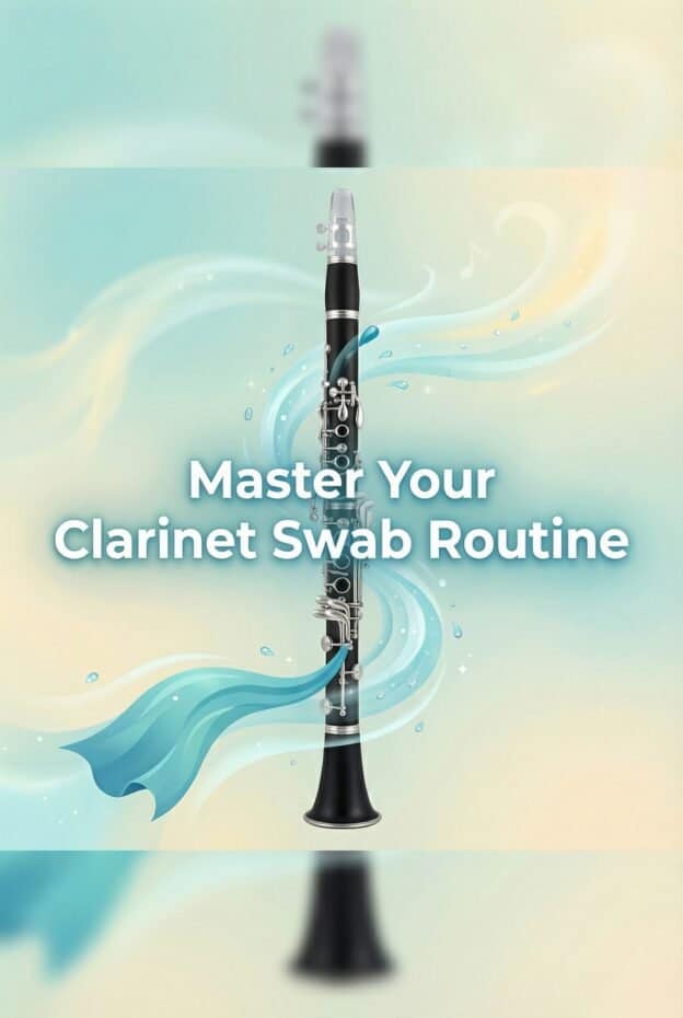 High-quality clarinet swab with water splash design, ideal for cleaning and maintenance. Perfect for clarinet players seeking professional accessories for instrument care.