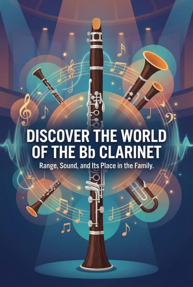 Bb Clarinet: Range, Sound, and Its Place in the Clarinet Family 1 High-quality Bb clarinet for musicians, showcasing range, sound, and family heritage. Explore the world of clarinet craftsmanship by Martin Freres.